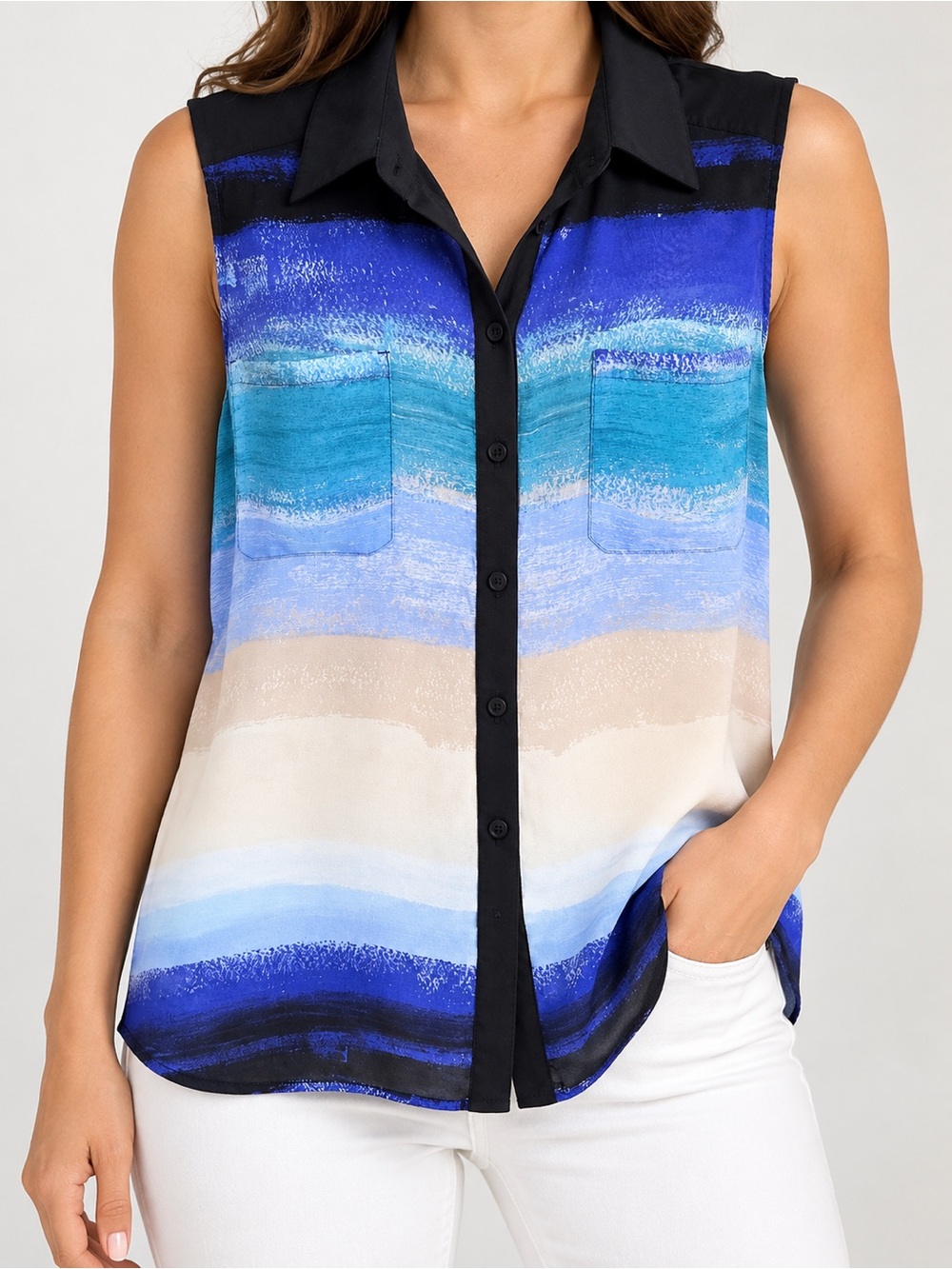 Reed Multicolor Sleeveless Blouse beach colors like new XL